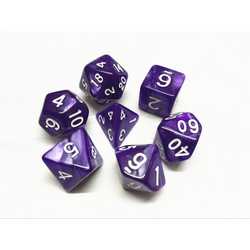 Purple/White Pearl Dice (7-Die set)