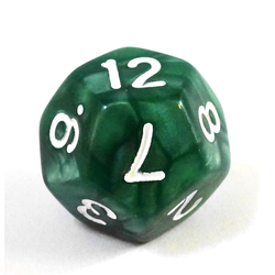 Pearl Dice: Green/White (d12)