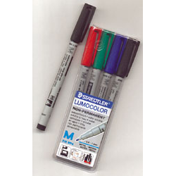 Water Soluble Marker: 4-pack (Red, Blue, Green, Black)