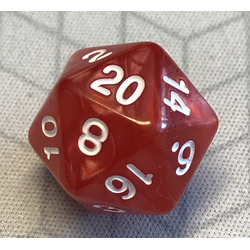Pearl Dice: Red/White (D20)