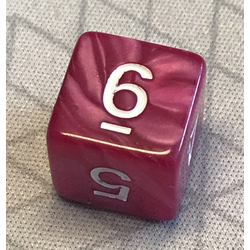 Pearl Dice: Rose Red/White (D6)