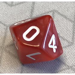 Pearl Dice: Red/White (D10)